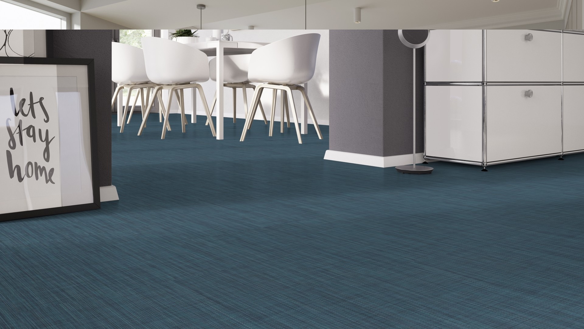 LOOM + ONEFLOR Knit blue pvc tissé