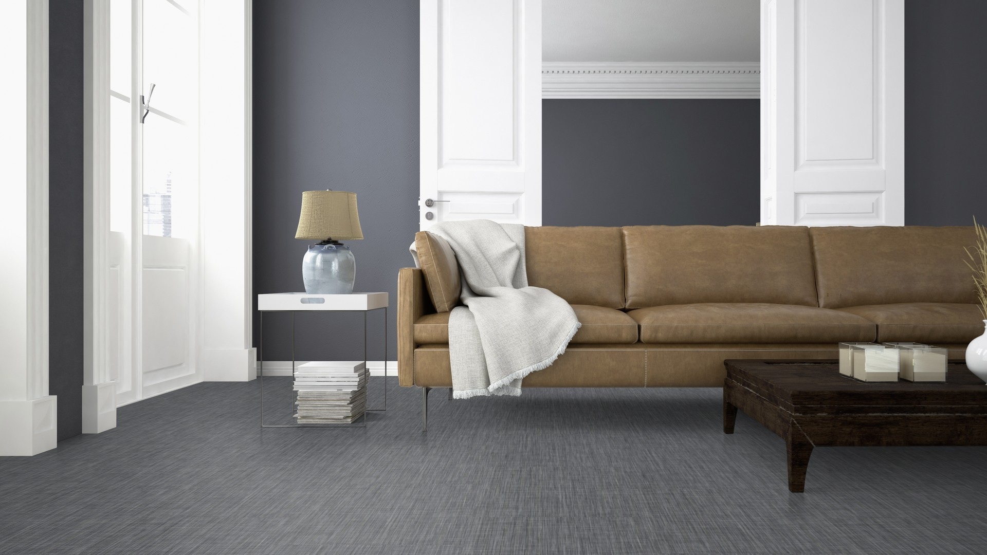 LOOM+ FT2009 Knit Dark Grey PVC Tissé à coller ONEFLOR