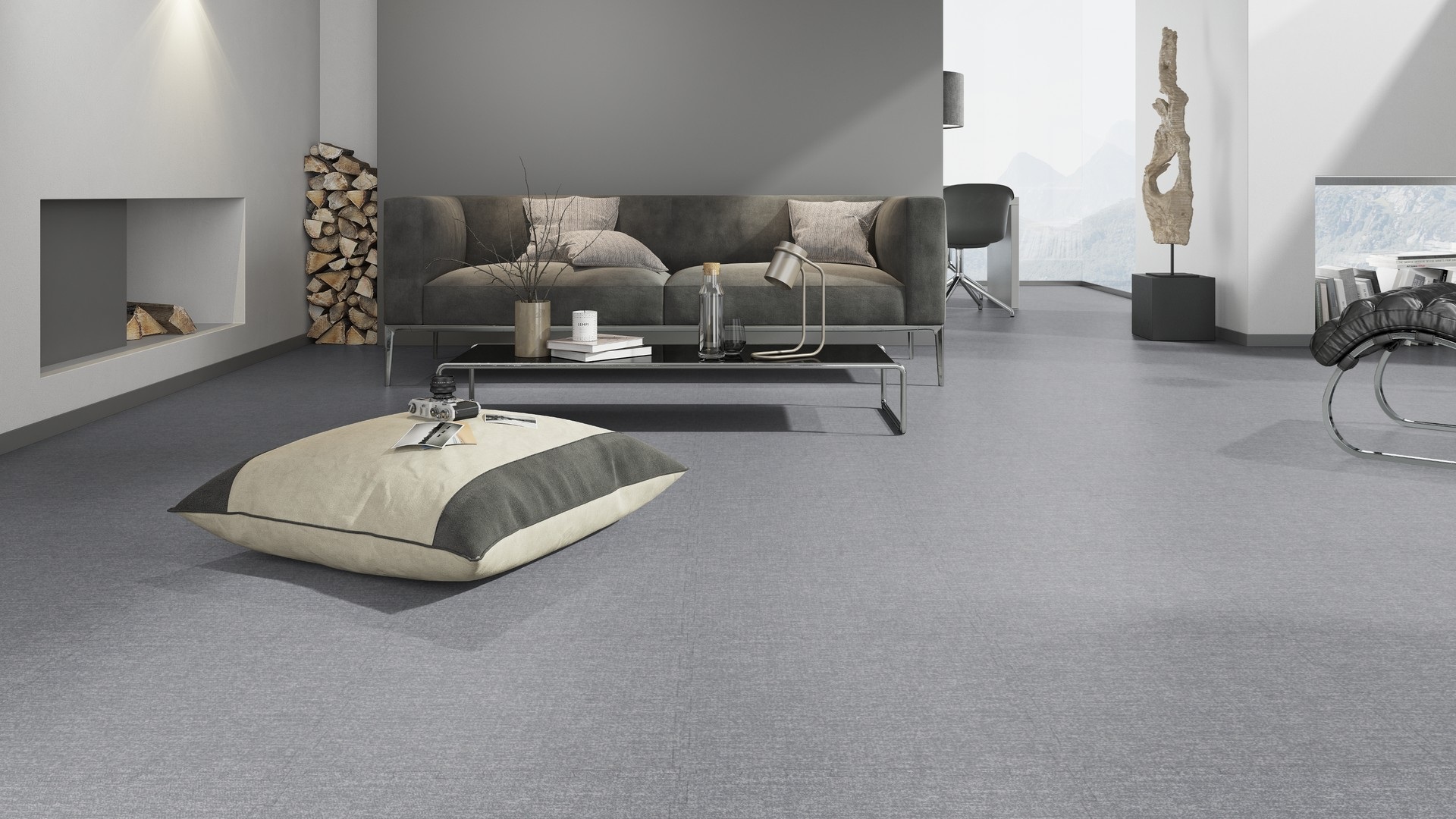 LOOM+LOCK ONEFLOR MELANGE GREY pvc tissé en queu d'arronde