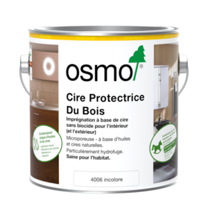cire protectrice osmo 4006 incolore Cire d’imprégnation sans biocides spécialement conçue pour une application dans les pièces humides